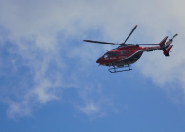 Life Flight that flew directly overhead.